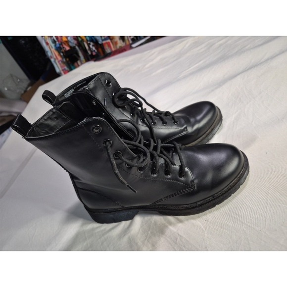 Black Combat Lug Boots Women's Size US 8.5 Military Style With Memory Foam - Picture 9 of 11